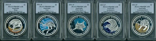 2011-P 5枚セット 1ドル ディスカバー オーストラリア カラーセット 1オンス シルバー PCGS PF69 PR69