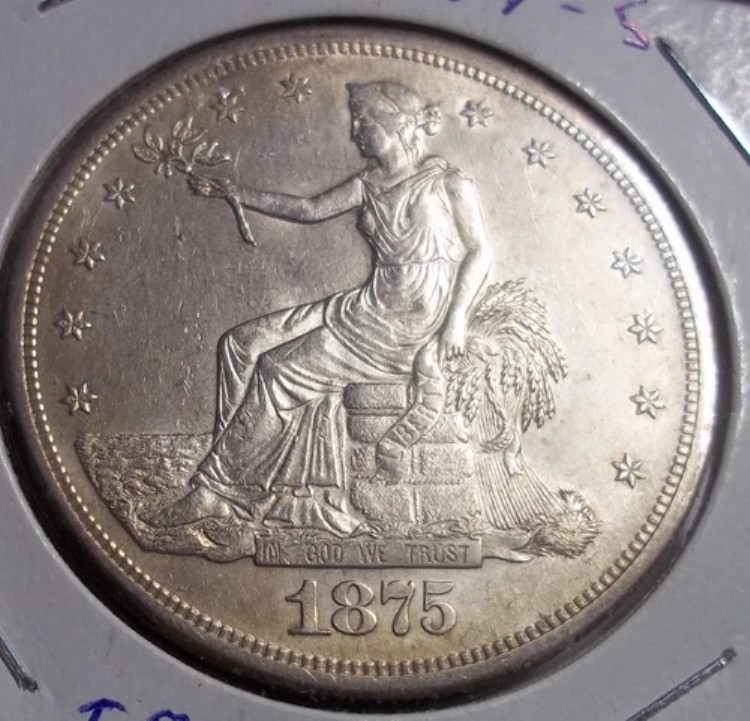 貿易銀　明治10年　スラブケース入り　長径38.6ミリ 貿易銀 明治10年 スラブケース入り 長径38.6ミリ 古銭 貿易銀」の人気