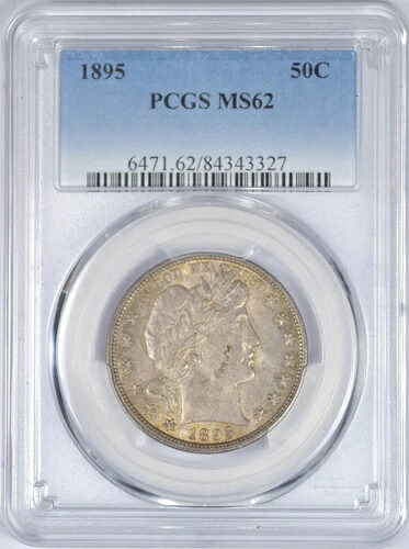 1895年 バーバー ハーフドル PCGS MS62 非常にオリジナル UNC コイン｜WORLD RESOURCE【KING店】
