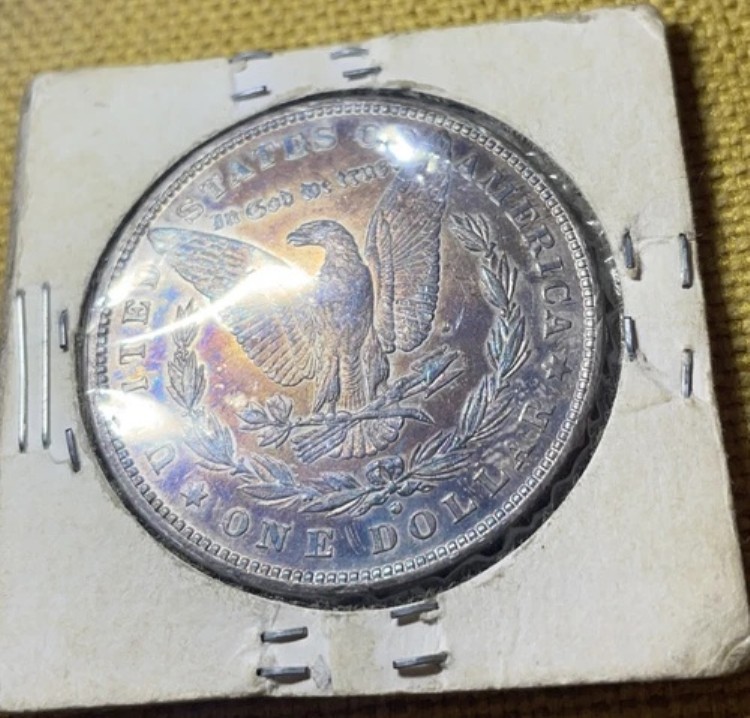 1880年モルガン銀貨未流通品レインボーイング