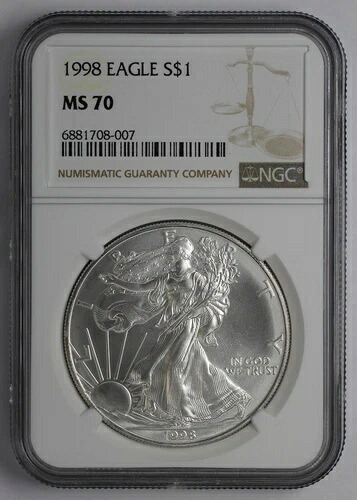 1998年 1ドル アメリカン シルバー イーグル NGC MS 70