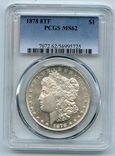 1878年 8TF モルガン銀貨 PCGS MS62 - GC314