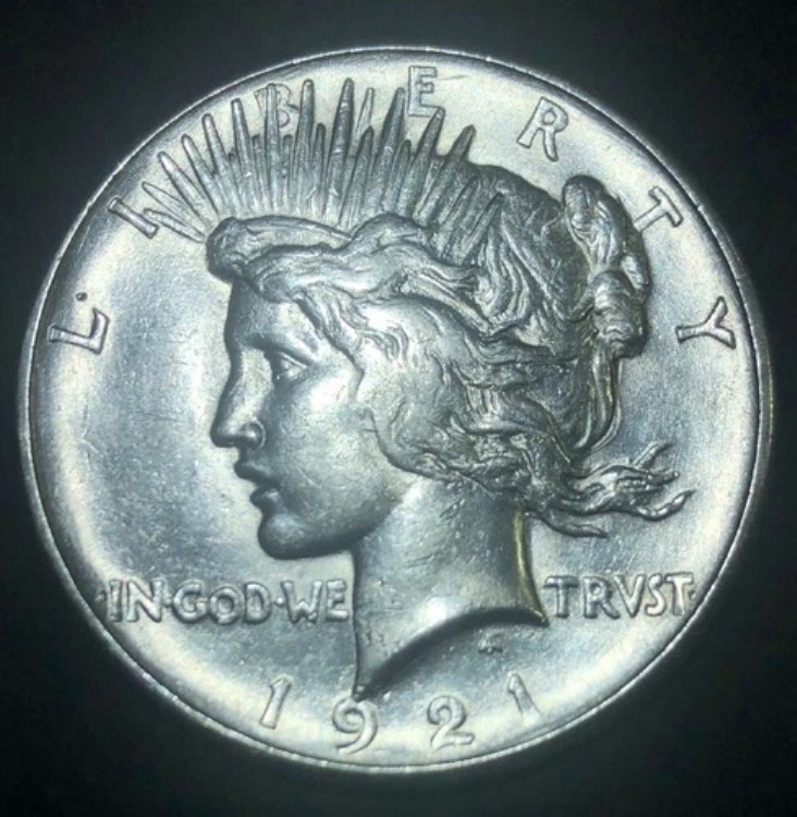 アメリカ合衆国 1921年高浮き彫り平和銀貨
