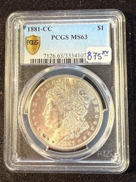 1881年CCモルガンドルPCGS MS63