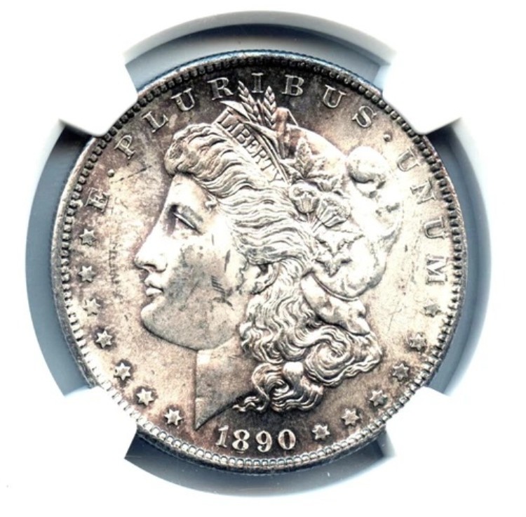1890-S モルガン・ダラー、NGC MS65