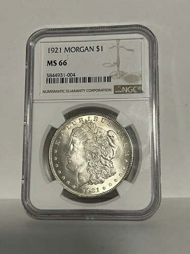 1921年 モルガン銀貨 NGC MS66! 逸品!!