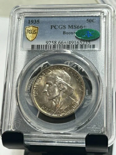 1935年 ブーン記念ハーフダラー - PCGS MS66++ 良好な状態！CACグリーン