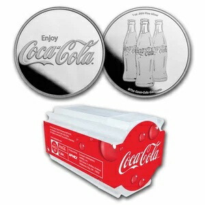 コカ・コーラ? 1オンス シルバー ストラック ラウンド (20本入りチューブ)