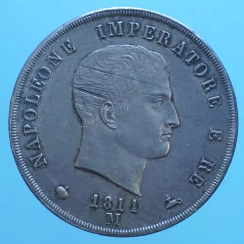 ナポレオン イタリア王 5リラ 1811年 ミラノ銀貨 銀貨 通貨コレクション
