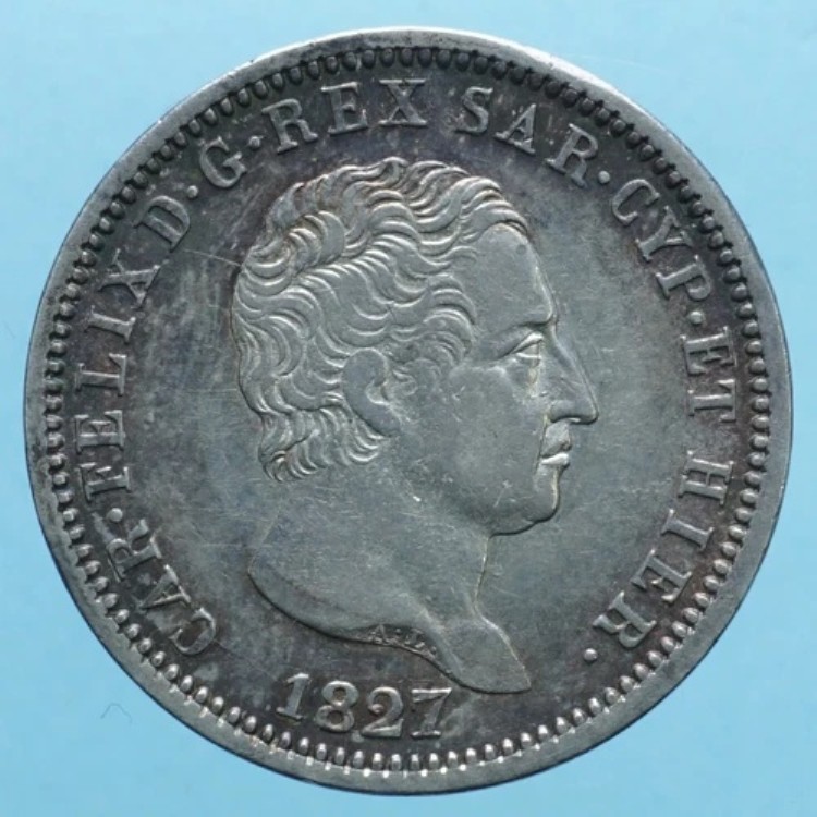 カルロ・フェリーチェ 2リラ 1827 ジェノバ 銀貨 収集用コイン 通貨