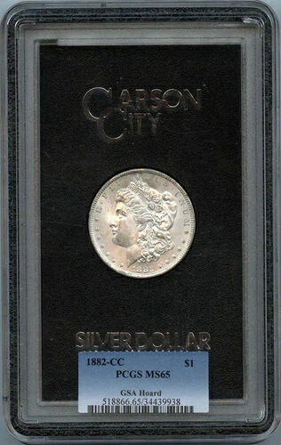 1882-CC モルガン・ダラー GSA ホード S$1 PCGS MS65