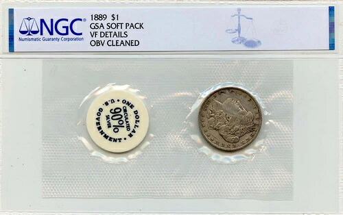 1889年モルガン・ダラーGSAソフトパックS$1 NGC AU詳細
