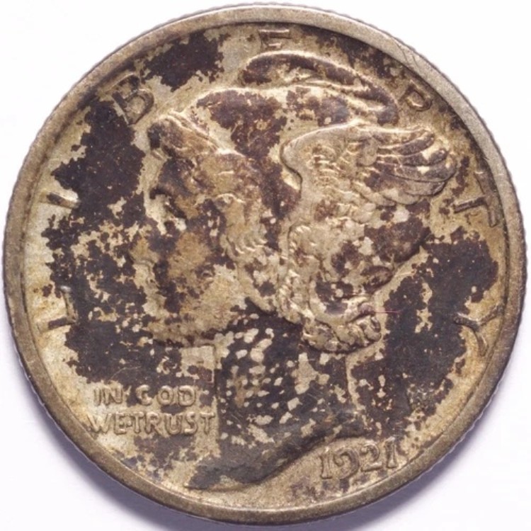 1921-D マーキュリー銀貨