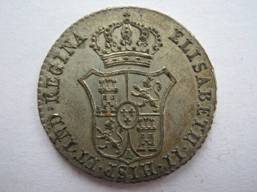 スペイン 1833年 イサベル2世 銀製 宣言メダル ハエン NEF 旧チケット 希少