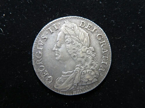 英国国王ジョージ2世 シルバーハーフクラウン 1746年 リマ
