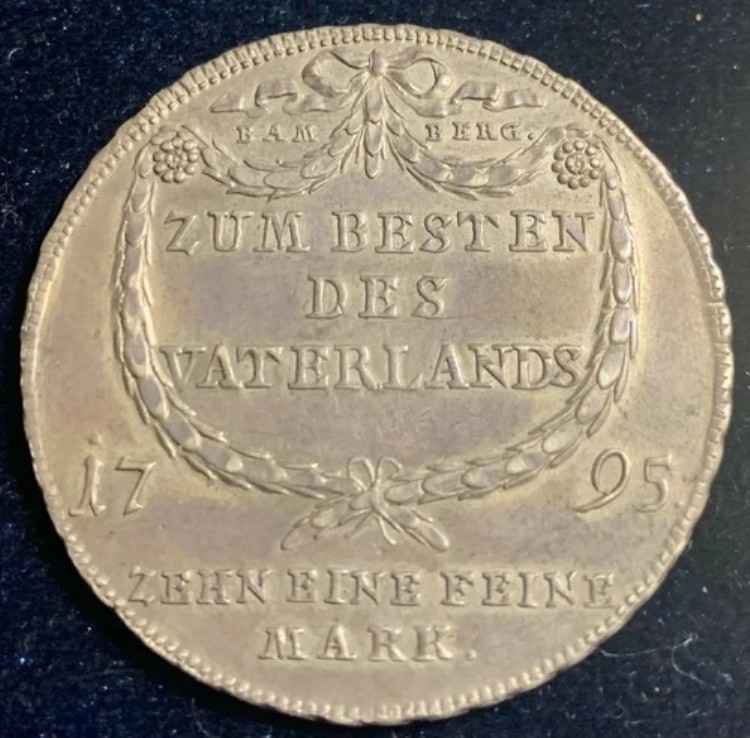 ドイツ諸州 1895 バンベルク 1 ターラー フランツ・ルートヴィヒ バンベルク司教区 AU KM#146