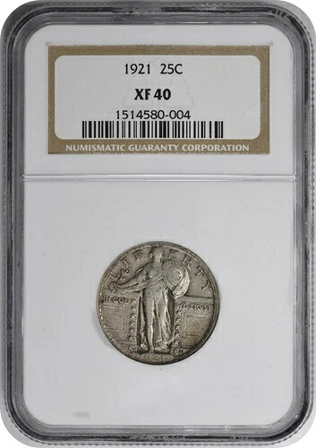 1921年 スタンディング・リバティ・シルバー・クォーター EF40 NGC|WORLD RESOURCE【KING店】