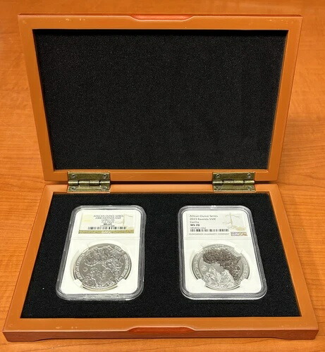 2008 MS69 F12 PRIVY & 2023 MS70 1オンス シルバー アフリカンゴリラ 15周年記念セット