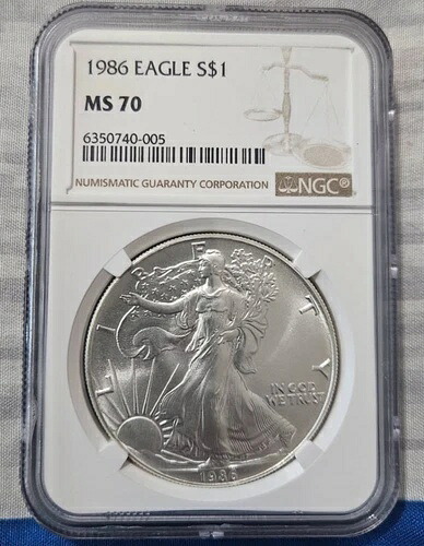 1986年 アメリカ シルバー イーグル MS70 NGC グレーディング｜WORLD RESOURCE【KING店】 320,265円