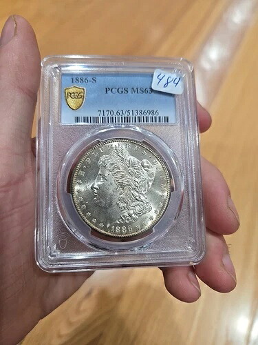 1886-S $1 PCGS MS63 - モルガン・ダラー セミキーデイト ゴールドシールド スーパーフラッシー|WORLD RESOURCE【KING店】
