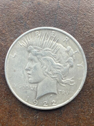 1922年 リバティ・ピース 1ドル銀貨 320,265円