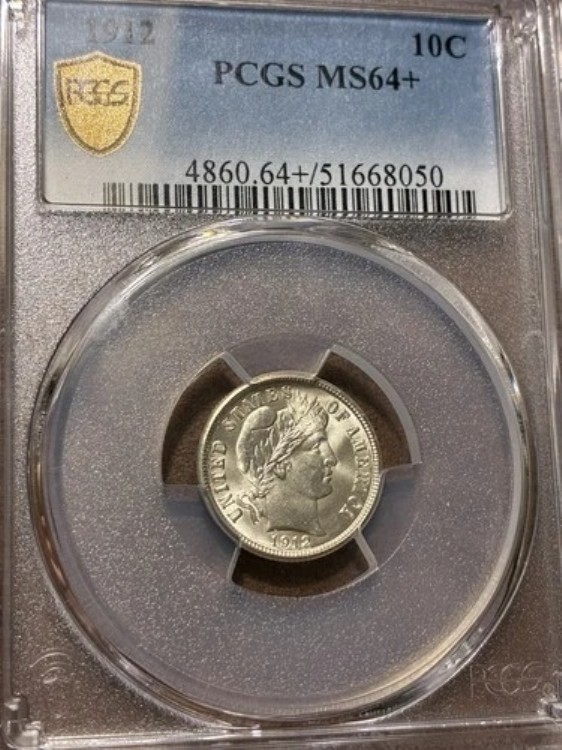 1912年バーバーダイム PCGS MS64+グレードコイン｜WORLD RESOURCE【KING店】