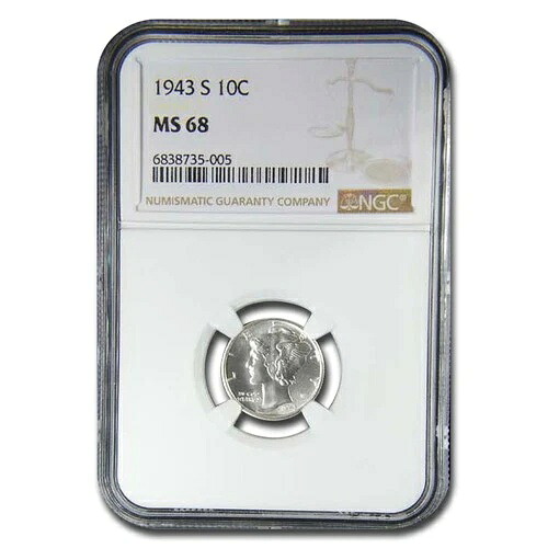 1943-S マーキュリーダイム MS-68 NGC