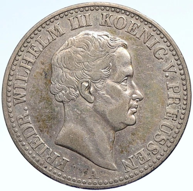 1838年 ドイツ プロイセン王国 ヴィルヘルム3世 銀鉱ターラー貨幣 i107480|WORLD RESOURCE【KING店】