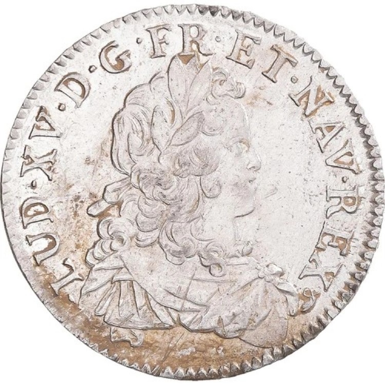 [#1044933] フランス、ルイ 15 世、エキュ ド フランス、1724 年、ルーアン、シルバー、AU(50-53)、ガド