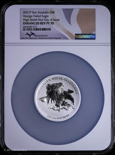 2021年 P オーストラリア 5オンス シルバー ウェッジテールイーグル NGC Enh REV PF70 箱・COA付 PR｜WORLD RESOURCE【KING店】