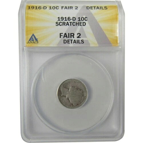1916年 D マーキュリーダイム FR 2 詳細 ANACS シルバー 10セントコイン SKU:I20007