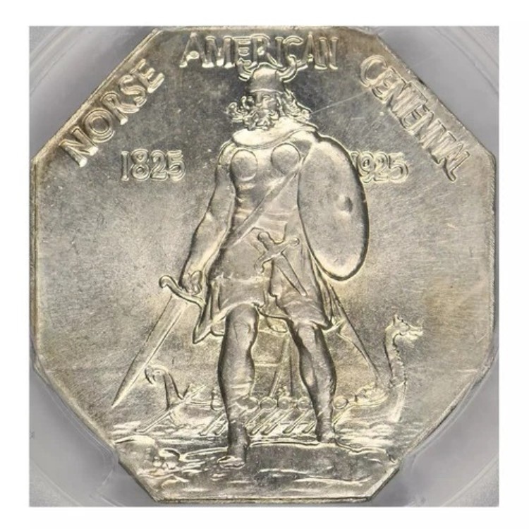 1925年 ノルウェー・アメリカン・メダル、厚型 PCGS MS-64｜WORLD RESOURCE【KING店】