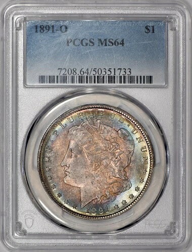 1891-O モーガン シルバー ダラー $1 PCGS MS64 - 鮮やかな色!｜WORLD RESOURCE【KING店】