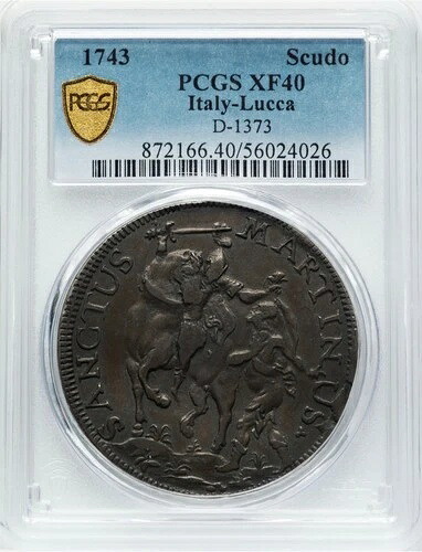 イタリア イタリア領土 ルッカ 1743 1スクード銀貨、PCGS認定 XF40｜WORLD RESOURCE【KING店】