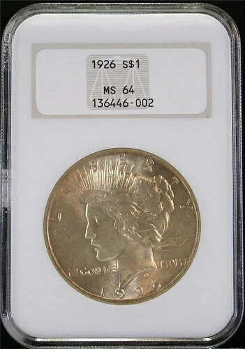 1926年 1ドル銀貨 平和ドル NGC MS 64 GEN 3 ファッティスラブ 色調あり 136446-002|WORLD RESOURCE【KING店】