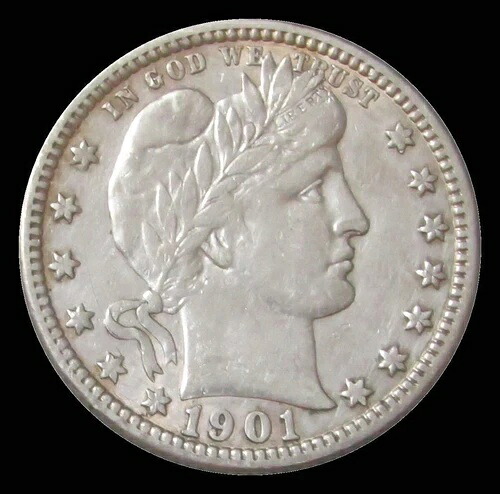 1901年 O USA シルバー バーバー クォータードルコイン 非常に良好な状態｜WORLD RESOURCE【KING店】