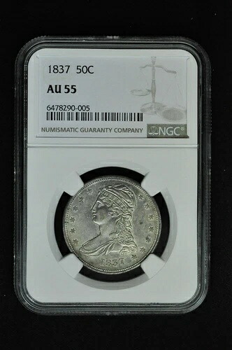 1837年 キャップドバスト ハーフダラー タイプ2 - NGC AU55｜WORLD RESOURCE【KING店】