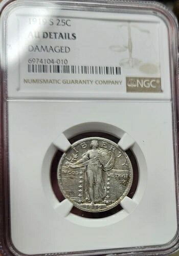 1919-S 25セント NGC AU 詳細破損あり より良い日付 スタンディングリバティクォーター｜WORLD RESOURCE【KING店】