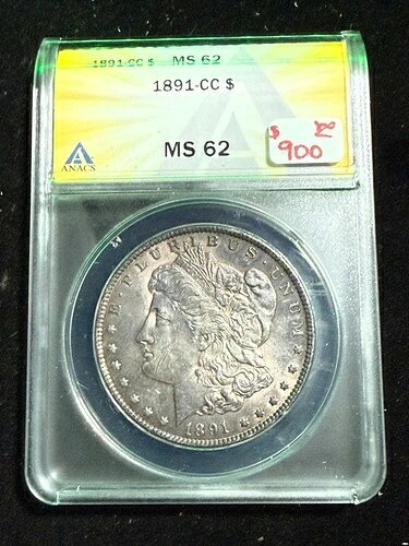 1891 CC モーガン・ダラー ANACS MS 62