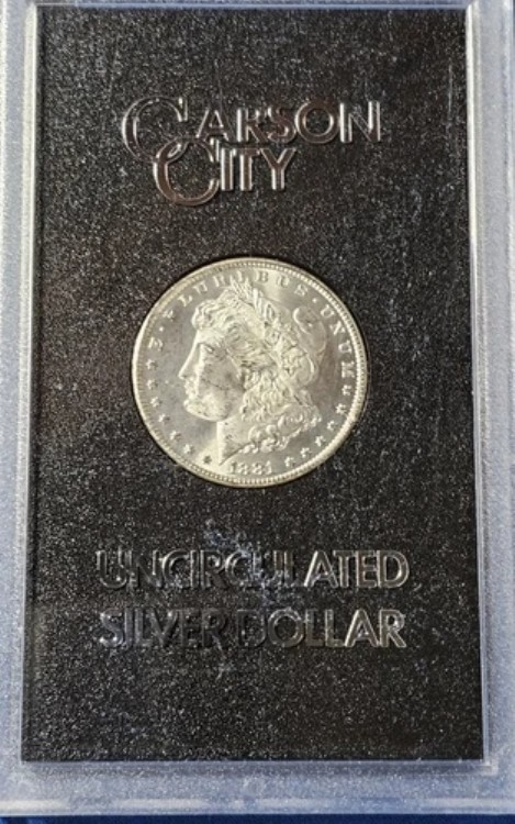 1881-CC GSA 未流通モルガン銀貨（鑑定書とケース付き）