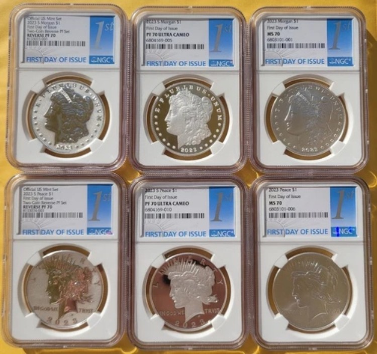 2023 NGC MS70 PF70 6枚セット $1 モルガン・ピース シルバーダラー リバース 初日