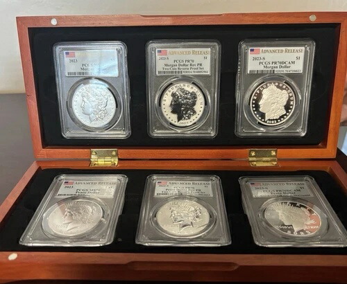 2023年 6枚セット モルガン/ピース シルバー $1 PCGS アドバンスリリース REVPR70/DCAM/MS70’s