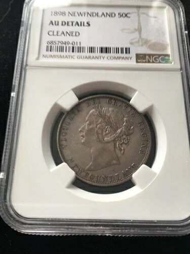 1898年 表面#1 ラージ "W"、NGC グレード ニューファンドランド シルバー 50 セント、**AU 詳細 **｜WORLD RESOURCE【KING店】