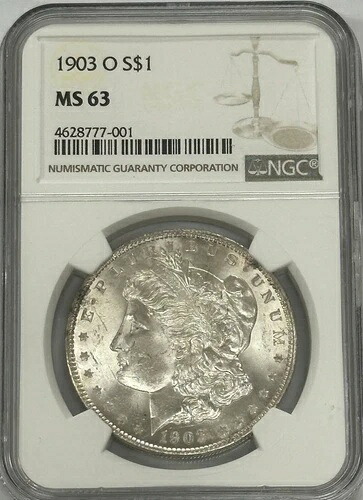 1903 O モルガン銀貨 NGC MS-63 低鋳造年