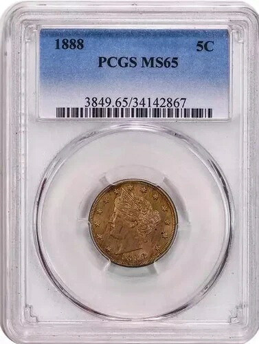 1888年 P リバティ V ニッケル PCGS MS-65