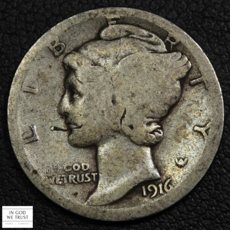 1916年 D マーキュリー シルバー ダイム 10セント