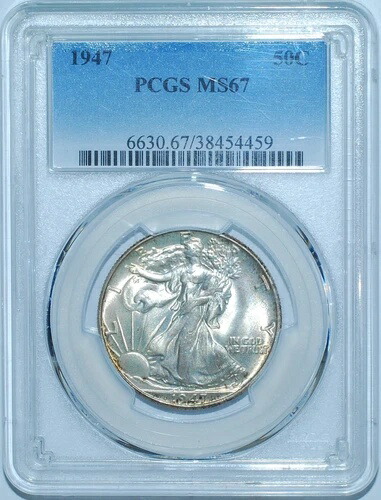 1947年 P PCGS MS67 ウォーキング・リバティ・ハーフダラー
