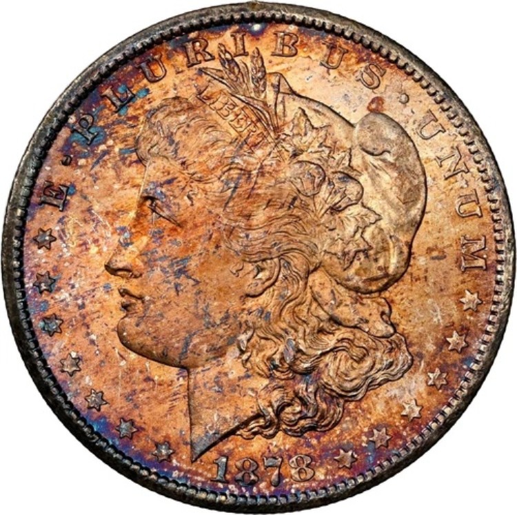 1878-CC 1ドルモルガン銀貨 NGC MS65 驚異的な燃えるようなオレンジ色の色合い｜WORLD RESOURCE【KING店】