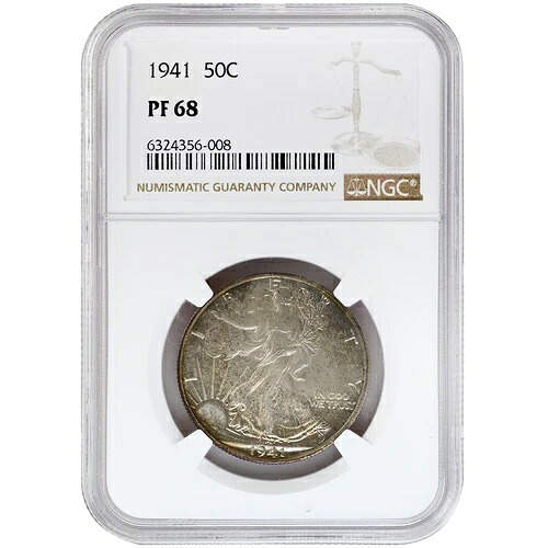 1941年 50セント ウォーキング・リバティ・ハーフドル、NGC PF68 希少コイン