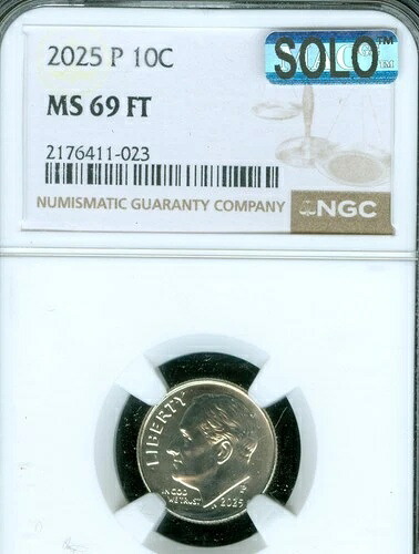 2025 P ルーズベルト ダイム NGC MS69 FT MAC SOLO 最高級 非常に希少。